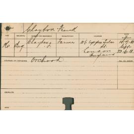 CLAYTON, Frank (Certificate - Orchard)