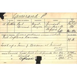 LAMERAND, Paul V (Hawkesbury Diploma of Agriculture (HDA))