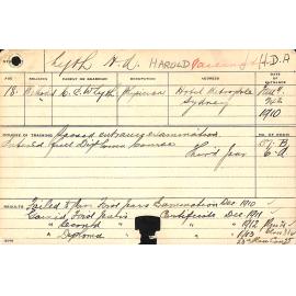 LYTH, Harold A (Hawkesbury Diploma of Agriculture (HDA))
