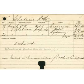 CHATEAU, Rex M (Short Course - Orchard)