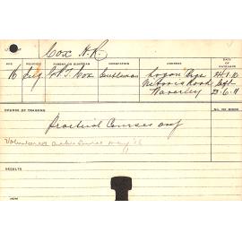 COX, HR (Practical Courses)