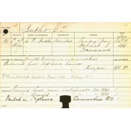 BUTLER, Geoffrey Travers (Hawkesbury Diploma of Agriculture (HDA) - First and Second Years Certificates)