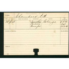 CHAMBERS, AH (Course Not Identified)