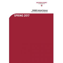 Learning Guide - Animal Science (300801) - Spring 2017