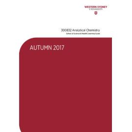 Learning Guide - Analytical Chemistry (300832) - Autumn 2017
