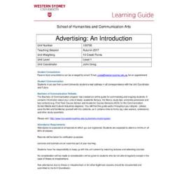 Learning Guide - Advertising: An Introduction (100706) - Autumn 2017