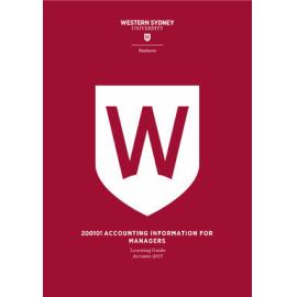Learning Guide - Accounting Information for Managers (200101) - Autumn 2017