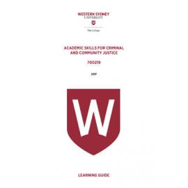 Learning Guide - Academic Skills for Criminal & Community Justice (700219) - The College 2017