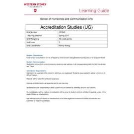 Learning Guide - Accreditation Studies (UG) (101943) - Spring 2017