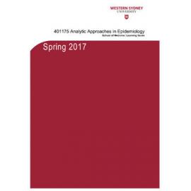 Learning Guide - Analytic Approaches In Epidemiology (401175) - Spring 2017