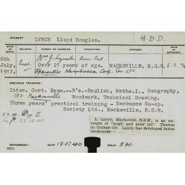 LYNCH, Lloyd Douglas (Hawkesbury Diploma in Dairy (HDD))