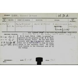 LEGH, Edmund Dawson (Hawkesbury Diploma of Agriculture (HDA))