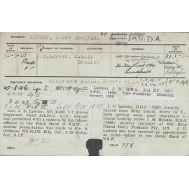 LAWSON, James Douglas (Hawkesbury Diploma of Agriculture (HDA))