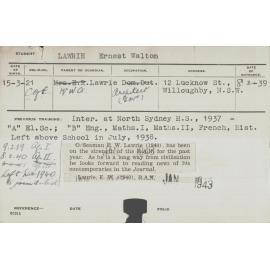 LAWRIE, Ernest Walton (Hawkesbury Diploma of Agriculture (HDA))