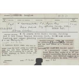 LAWRENCE, Douglas (Hawkesbury Diploma in Dairy (HDD))