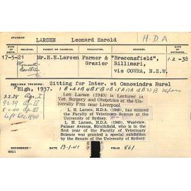 LARSEN, Leonard Harold (Hawkesbury Diploma of Agriculture (HDA))