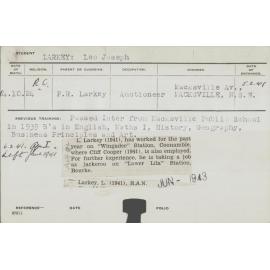 LARKEY, Leo Joseph (Hawkesbury Diploma of Agriculture (HDA))