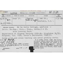 LAFFAN, William Gerard Tennyson (Hawkesbury Diploma in Dairy (HDD))