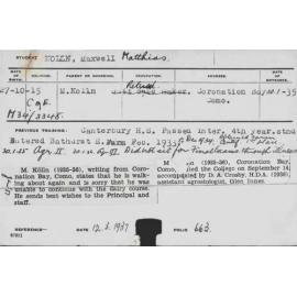 KOLLN, Maxwell Matthias (Hawkesbury Diploma of Agriculture (HDA))