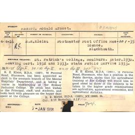KLEIST, Ronald Ernest (Hawkesbury Diploma of Agriculture (HDA))