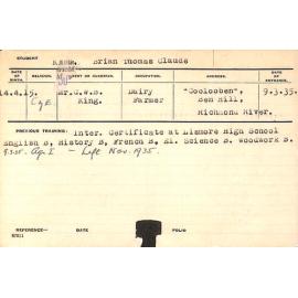 KING, Brian Thomas Claude (Hawkesbury Diploma of Agriculture (HDA))