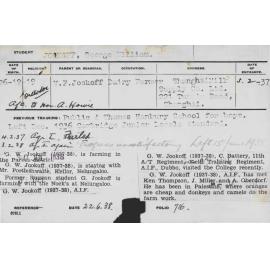 JOOKOFF, George William (Hawkesbury Diploma of Agriculture (HDA))