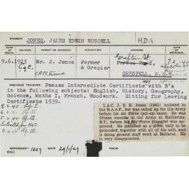 JONES, James Edwin Russell (Hawkesbury Diploma of Agriculture (HDA))