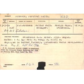 JOHNSON, Percival Keith (Hawkesbury Diploma in Dairy (HDD))