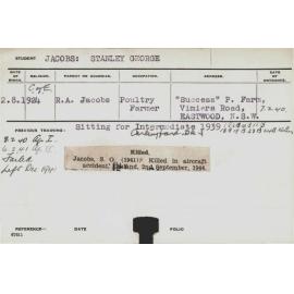 JACOBS, Stanley George (Hawkesbury Diploma of Agriculture (HDA))