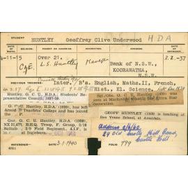 HUNTLEY, Geoffrey Clive Underwood (Hawkesbury Diploma of Agriculture (HDA))