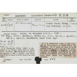 HOMEWOOD, Alexander James George (Hawkesbury Diploma of Agriculture (HDA))