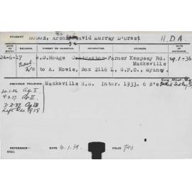 HODGE, Archi David Murray D'Orset (Hawkesbury Diploma of Agriculture (HDA))