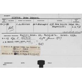 HINTON, John Edmund (Hawkesbury Diploma of Agriculture (HDA))