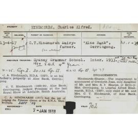 HINDMARSH, Charles Alfred (Hawkesbury Diploma of Agriculture (HDA))