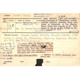 HENRY, Philip (Hawkesbury Diploma of Agriculture (HDA))