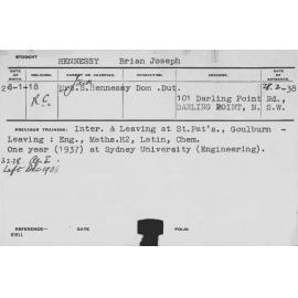 HENNESSY, Brian Joseph (Hawkesbury Diploma of Agriculture (HDA))