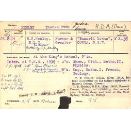 HENLEY, Thomas Evan (Hawkesbury Diploma of Agriculture (HDA))