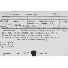 HARRISON, Lewis Guy (Hawkesbury Diploma in Dairy (HDD))