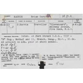 HARRIS, Brian Harcourt (Hawkesbury Diploma of Agriculture (HDA))