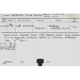 GRIFFITH, Bruce Harold (Hawkesbury Diploma of Agriculture (HDA))