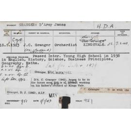 GRANGER, D'Arcy James (Hawkesbury Diploma of Agriculture (HDA))