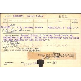 GOLDNEY, Murray Rufus (Hawkesbury Diploma in Dairy (HDD))