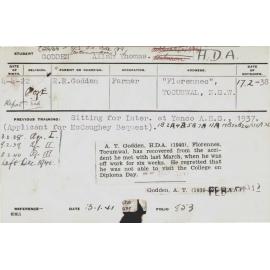 GODDEN, Allan Thomas (Hawkesbury Diploma of Agriculture (HDA))