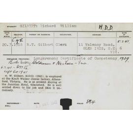 GILBERT, Richard William (Hawkesbury Diploma in Dairy (HDD))
