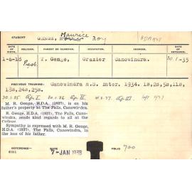 GENGE, Maurice Roy (Hawkesbury Diploma of Agriculture (HDA))