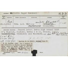 GARLING, Roger Marshall (Hawkesbury Diploma in Dairy (HDD) (Honours Class II))