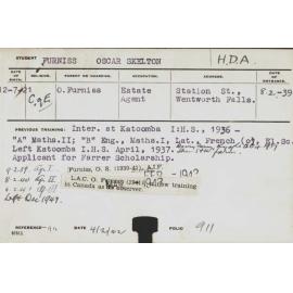 FURNISS, Oscar Skelton (Hawkesbury Diploma of Agriculture (HDA))