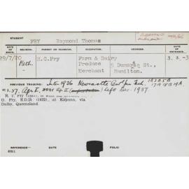 FRY, Raymond Thomas (Hawkesbury Diploma of Agriculture (HDA))