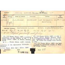 FRASER, Harwood James William (Hawkesbury Diploma of Agriculture (HDA))