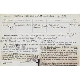 FOSTER, William George Hamilton- (Hawkesbury Diploma in Dairy (HDD))